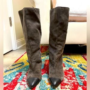Ann Taylor Suede mid calf Boots, sz 9